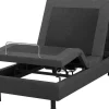 Polsterbett Leinenoptik Grau Elektrisch Verstellbar 90 X 200 Cm Duke
