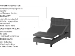 Polsterbett Leinenoptik Grau Elektrisch Verstellbar 90 X 200 Cm Duke