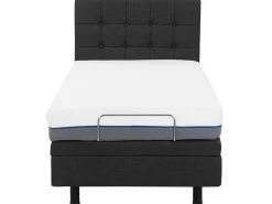 Polsterbett Leinenoptik Grau Elektrisch Verstellbar 90 X 200 Cm Duke