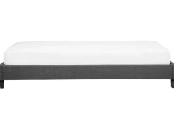 Polsterbett Leinenoptik Grau Lattenrost 90 X 200 Cm Roanne