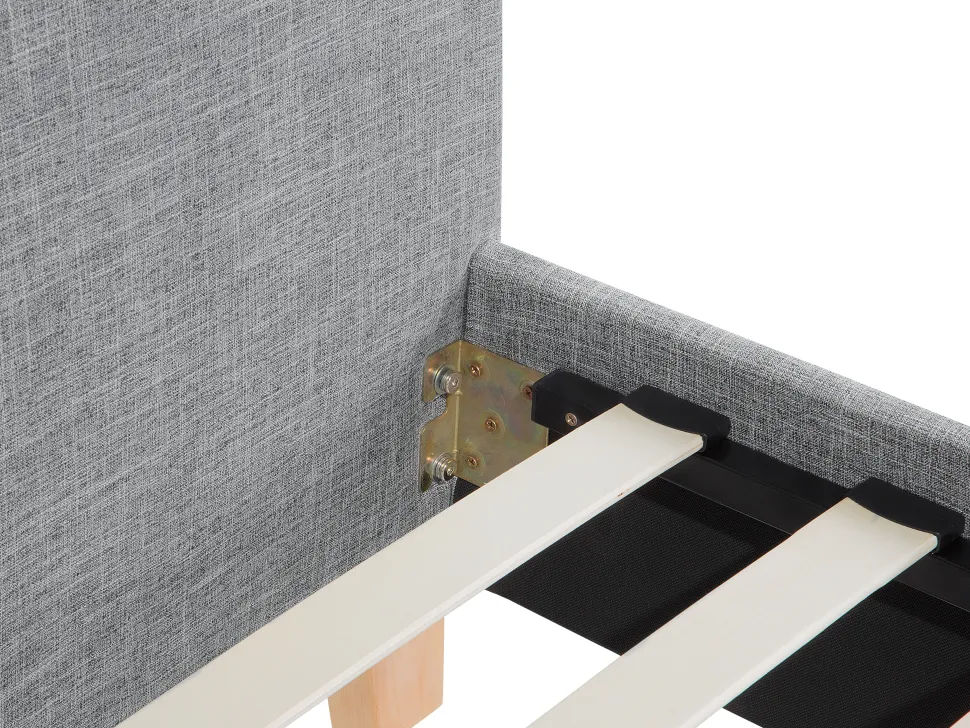 Polsterbett Leinenoptik Grau Lattenrost 180 X 200 Cm Sennez