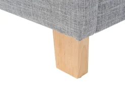 Polsterbett Leinenoptik Grau Lattenrost 180 X 200 Cm Sennez