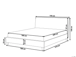 Polsterbett Leinenoptik Grau Lattenrost 180 X 200 Cm Sennez