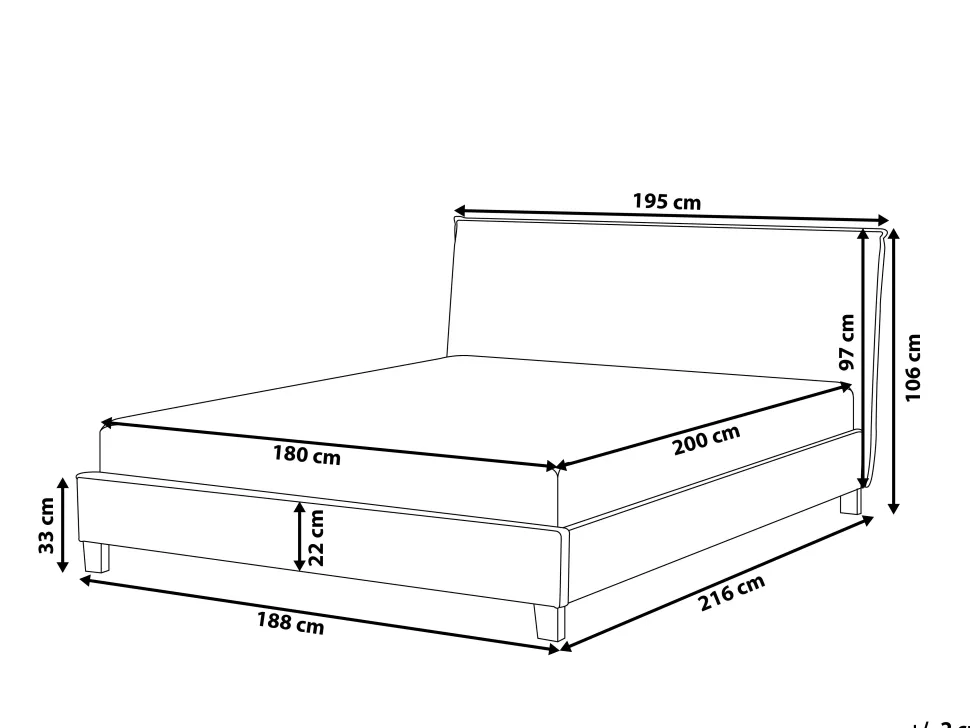 Polsterbett Leinenoptik Grau Lattenrost 180 X 200 Cm Sennez