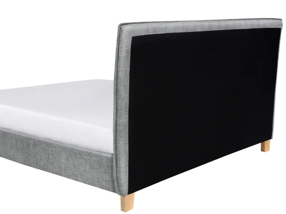 Polsterbett Leinenoptik Grau Lattenrost 180 X 200 Cm Sennez