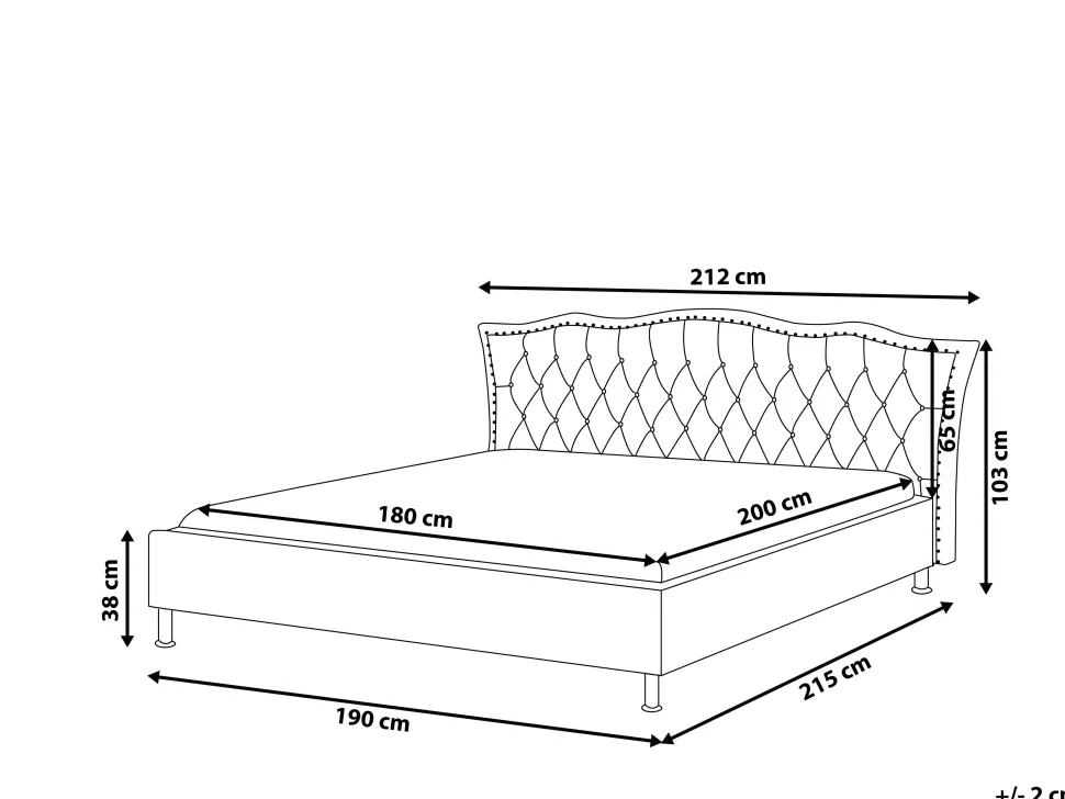 Polsterbett Leinenoptik Grau Lattenrost 180 X 200 Cm Metz