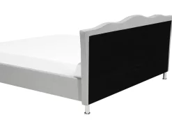 Polsterbett Leinenoptik Grau Lattenrost 180 X 200 Cm Metz