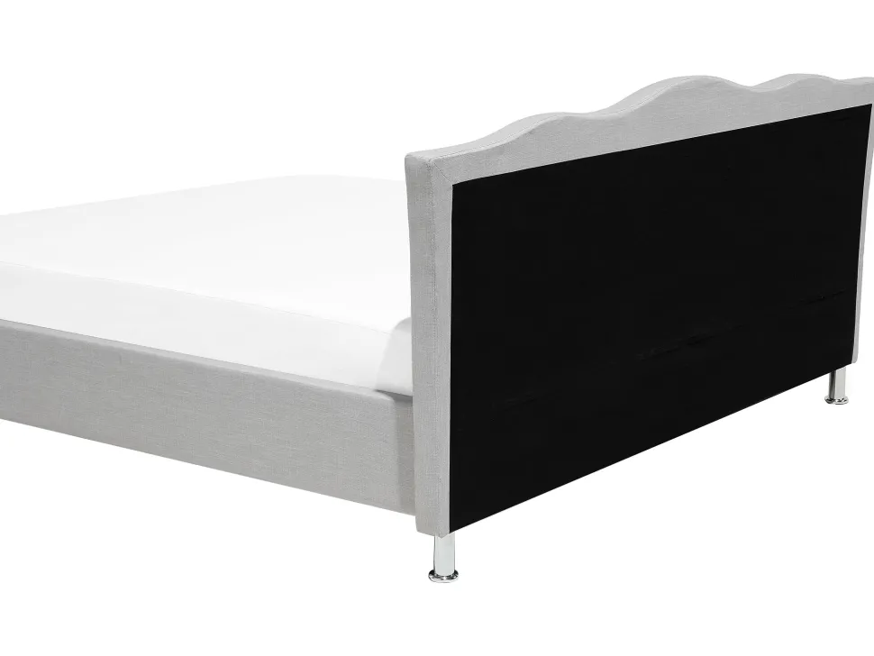 Polsterbett Leinenoptik Grau Lattenrost 180 X 200 Cm Metz