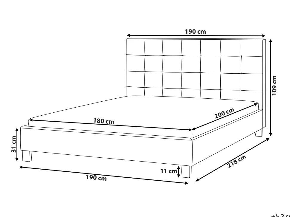 Polsterbett Leinenoptik Grun Lattenrost 180 X 200 Cm La Rochelle