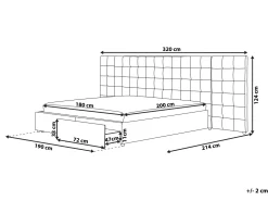 Polsterbett Leinenoptik Grau Lattenrost 180 X 200 Cm Millau