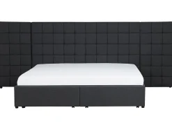 Polsterbett Leinenoptik Grau Lattenrost 180 X 200 Cm Millau