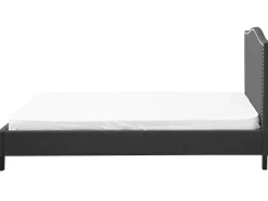 Polsterbett Leinenoptik Grau 180 X 200 Cm Mit Led-Beleuchtung Weis Montpellier