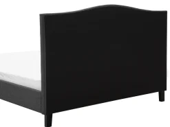Polsterbett Leinenoptik Grau 180 X 200 Cm Mit Led-Beleuchtung Weis Montpellier