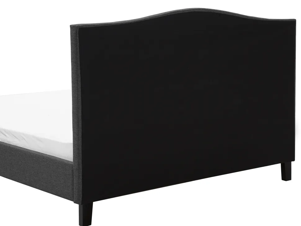 Polsterbett Leinenoptik Grau 180 X 200 Cm Mit Led-Beleuchtung Weis Montpellier