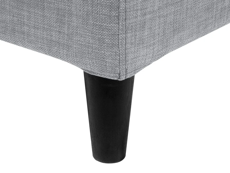 Polsterbett Leinenoptik Hellgrau Mit Led-Beleuchtung Weis 160 X 200 Cm Fitou