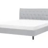 Polsterbett Leinenoptik Hellgrau Lattenrost 180 X 200 Cm Saverne