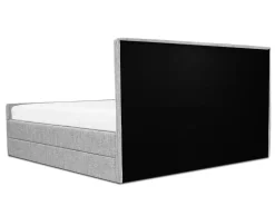 Polsterbett Leinenoptik Hellgrau Lattenrost 180 X 200 Cm Valbonne