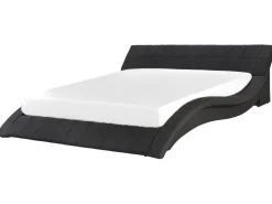 Polsterbett Leinenoptik Schwarz Lattenrost 180 X 200 Cm Vichy