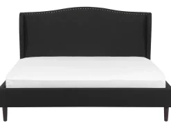 Polsterbett Leinenoptik Schwarz Lattenrost 180 X 200 Cm Colmar
