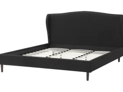 Polsterbett Leinenoptik Schwarz Lattenrost 180 X 200 Cm Colmar