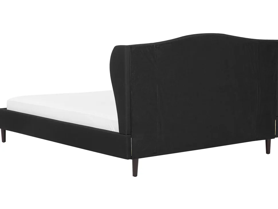 Polsterbett Leinenoptik Schwarz Lattenrost 180 X 200 Cm Colmar