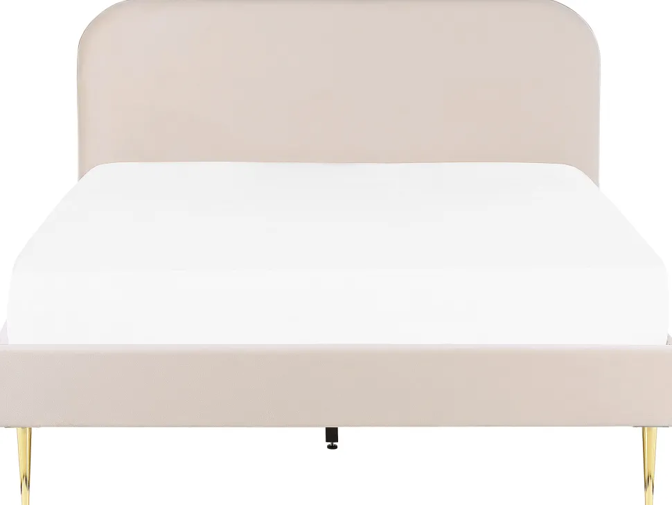 Polsterbett Samtstoff Beige 180 X 200 Cm Lattenrost Flayat