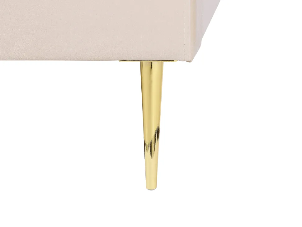 Polsterbett Samtstoff Beige 180 X 200 Cm Lattenrost Flayat