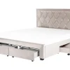 Polsterbett Samtstoff Beige Mit Bettkasten 180 X 200 Cm Lievin
