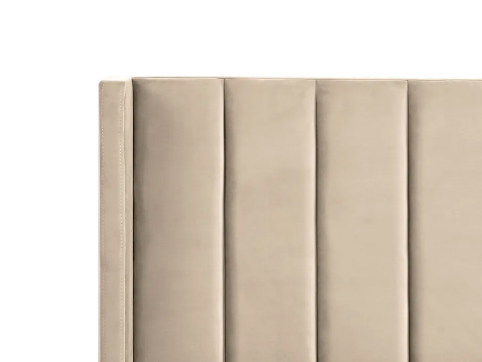 Polsterbett Samtstoff Beige Lattenrost 180 X 200 Cm Villette