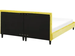Polsterbett Samtstoff Gelb Lattenrost 160 X 200 Cm Fitou