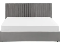 Polsterbett Samtstoff Grau Mit Stauraum 180 X 200 Cm Vion