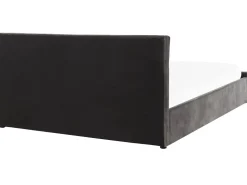 Polsterbett Samtstoff Grau Mit Bettkasten Hochklappbar 180 X 200 Cm Amiens