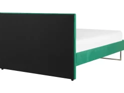 Polsterbett Samtstoff Grun 180 X 200 Cm Lattenrost Bellou