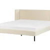 Polsterbett Samtstoff Hellbeige Lattenrost 160 X 200 Cm Arette