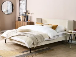 Polsterbett Samtstoff Hellbeige Lattenrost 160 X 200 Cm Arette