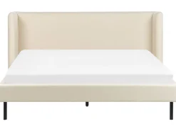 Polsterbett Samtstoff Hellbeige Lattenrost 160 X 200 Cm Arette