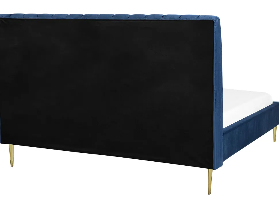 Polsterbett Samtstoff Marineblau 180 X 200 Cm Marville