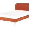 Polsterbett Samtstoff Orange 180 X 200 Cm Lattenrost Flayat
