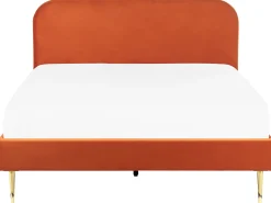 Polsterbett Samtstoff Orange 180 X 200 Cm Lattenrost Flayat