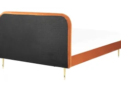 Polsterbett Samtstoff Orange 180 X 200 Cm Lattenrost Flayat