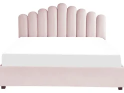 Polsterbett Samtstoff Pastellrosa Mit Bettkasten Hochklappbar 180 X 200 Cm Vincennes