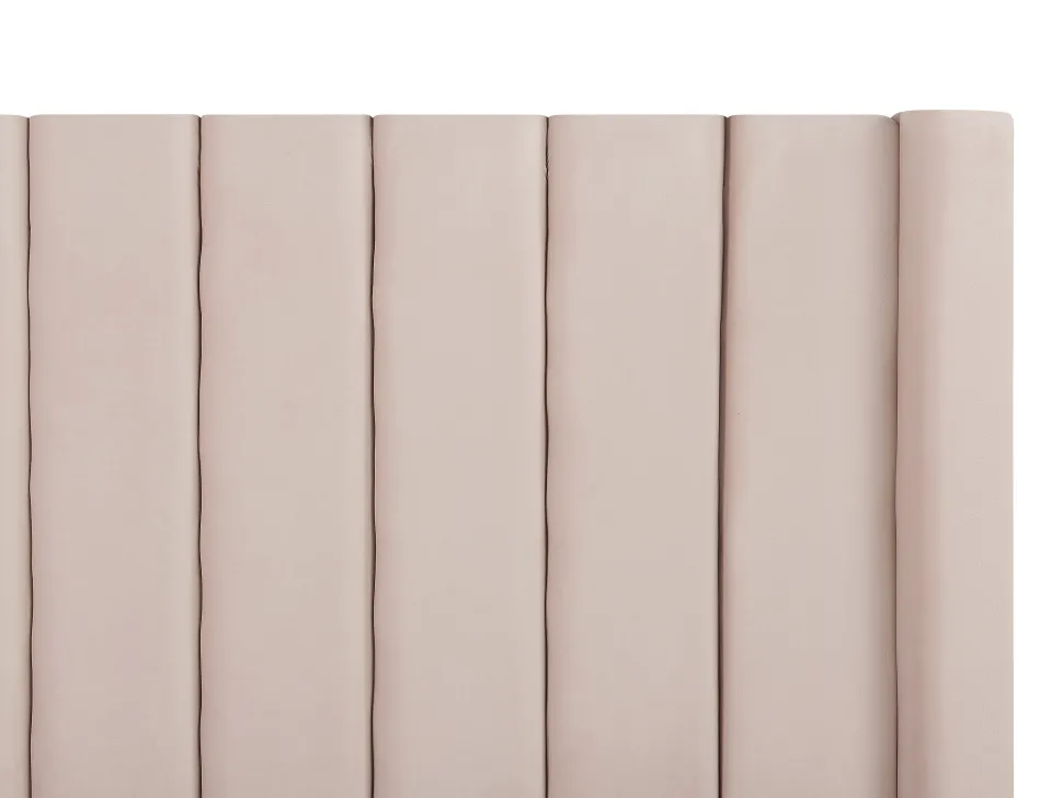 Polsterbett Samtstoff Pastellrosa Mit Stauraum 180 X 200 Cm Noyers