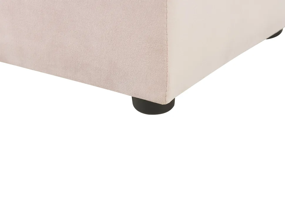 Polsterbett Samtstoff Pastellrosa Mit Stauraum 180 X 200 Cm Noyers