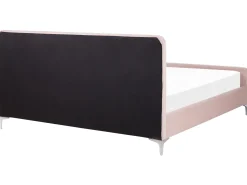 Polsterbett Samtstoff Pastellrosa Lattenrost 180 X 200 Cm Lunan