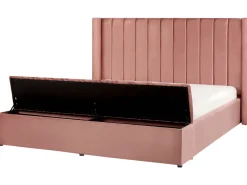 Polsterbett Samtstoff Rosa Mit Stauraum 180 X 200 Cm Noyers