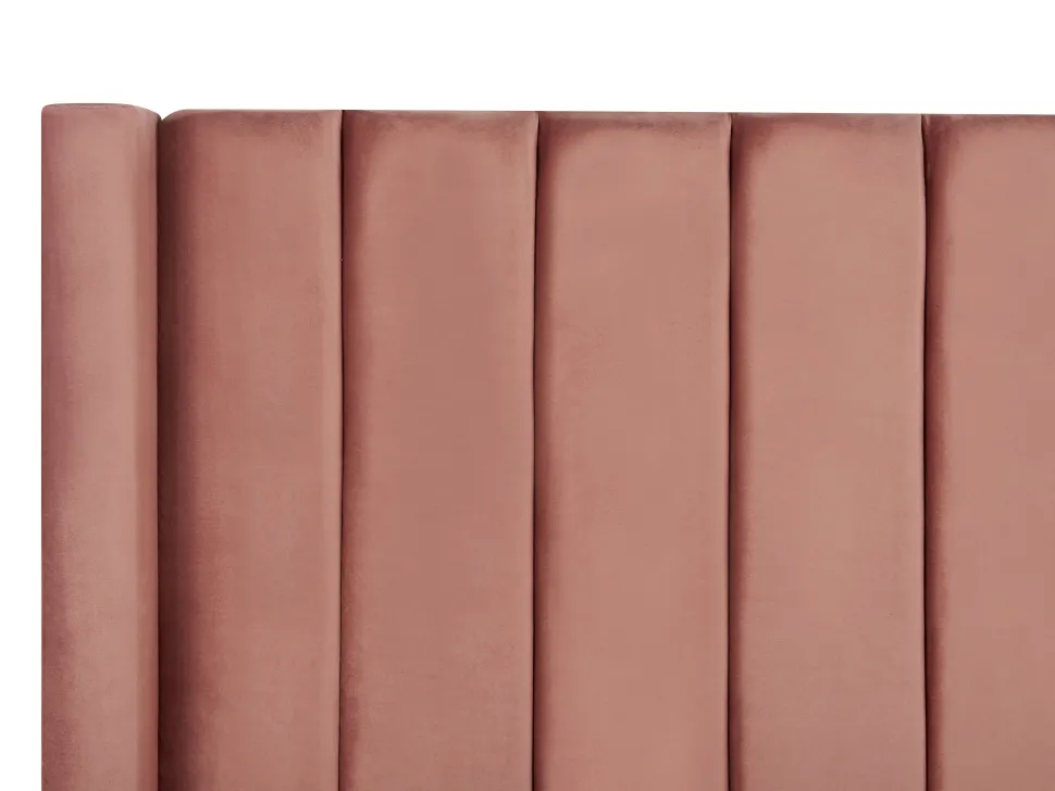 Polsterbett Samtstoff Rosa Mit Stauraum 180 X 200 Cm Noyers