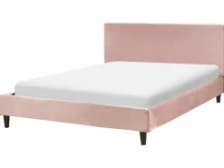 Polsterbett Samtstoff Rosa Lattenrost 160 X 200 Cm Fitou