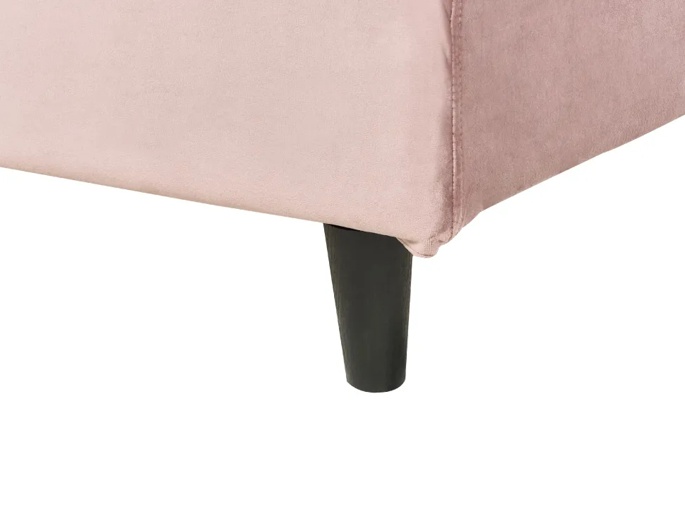 Polsterbett Samtstoff Rosa Lattenrost 160 X 200 Cm Fitou