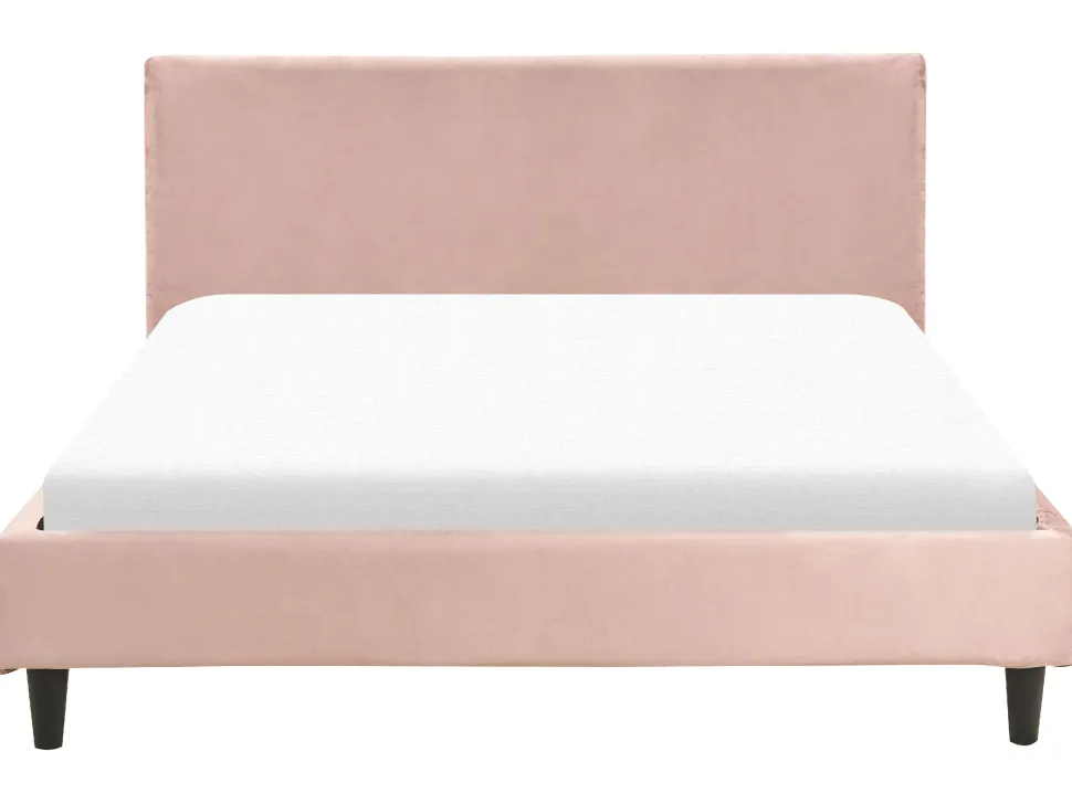 Polsterbett Samtstoff Rosa Lattenrost 160 X 200 Cm Fitou