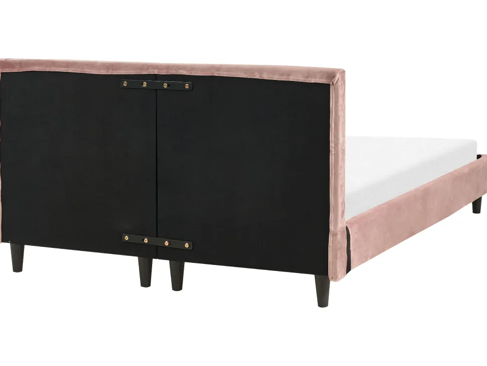 Polsterbett Samtstoff Rosa Lattenrost 160 X 200 Cm Fitou